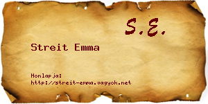 Streit Emma névjegykártya